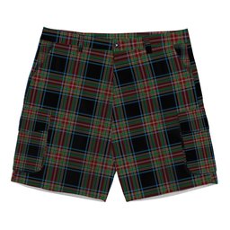 ScotsTee Shop Scottish Stewart Black Ancient Tartan Plaid Cargo Shorts for Men