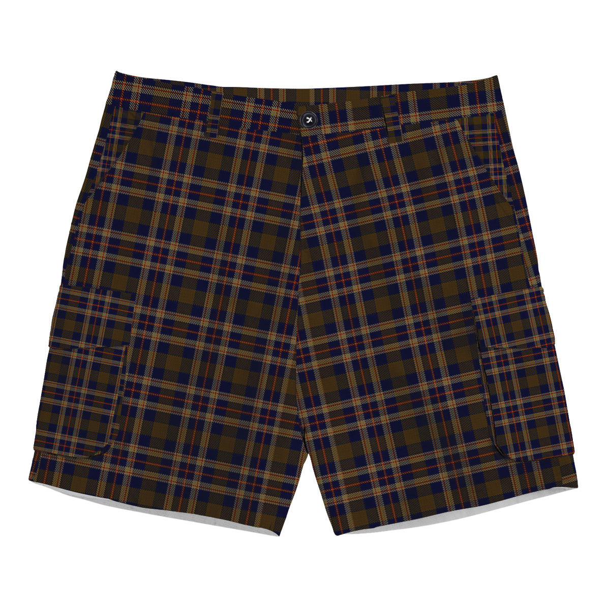 ScotsTee Shop Scottish Rutherford Simon Travis Alan Hunting Tartan Plaid Cargo Shorts for Men