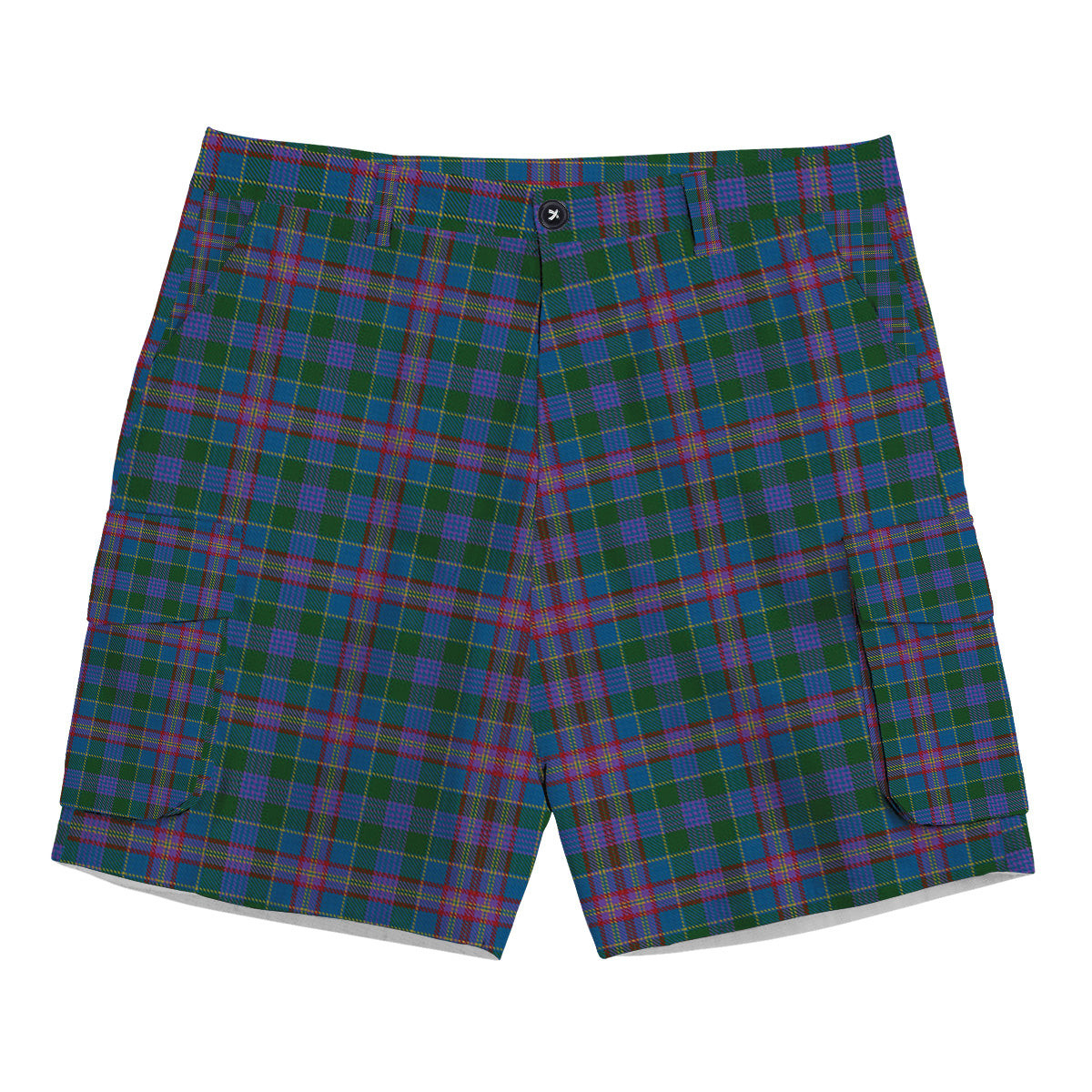 ScotsTee Shop Scottish Pitcairn Heritage Hunting Tartan Plaid Cargo Shorts for Men