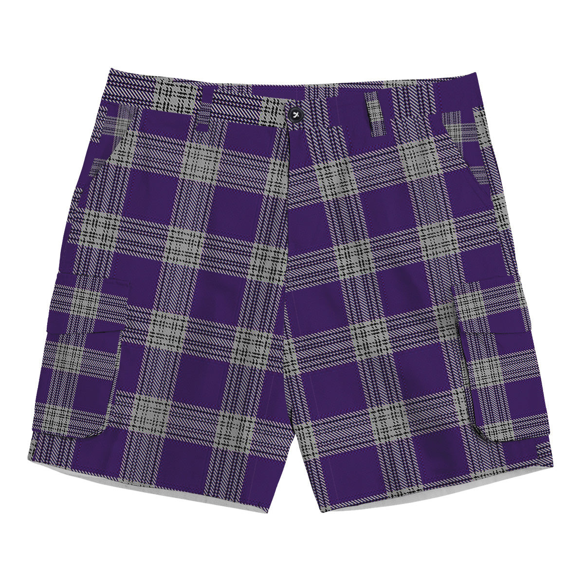 ScotsTee Shop Scottish Menzies Mauve and White Tartan Plaid Cargo Shorts for Men