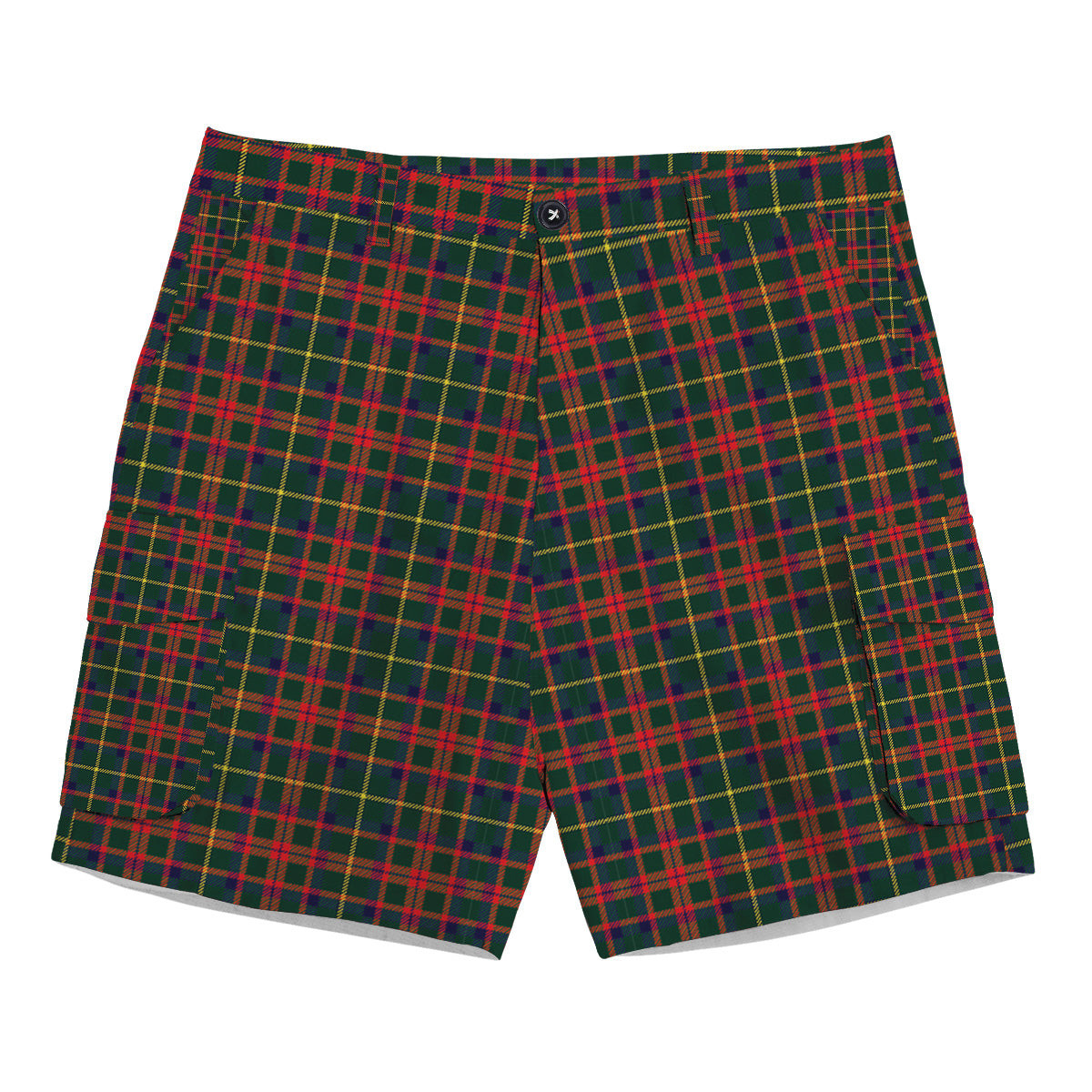 ScotsTee Shop Scottish McKintosh Hunting Modern Tartan Plaid Cargo Shorts for Men