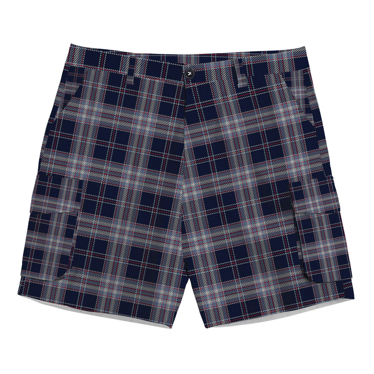 ScotsTee Shop Scottish Yokohama Takashimaya Blue Tartan Plaid Cargo Shorts for Men