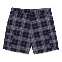 ScotsTee Shop Scottish Yokohama Takashimaya Blue Tartan Plaid Cargo Shorts for Men