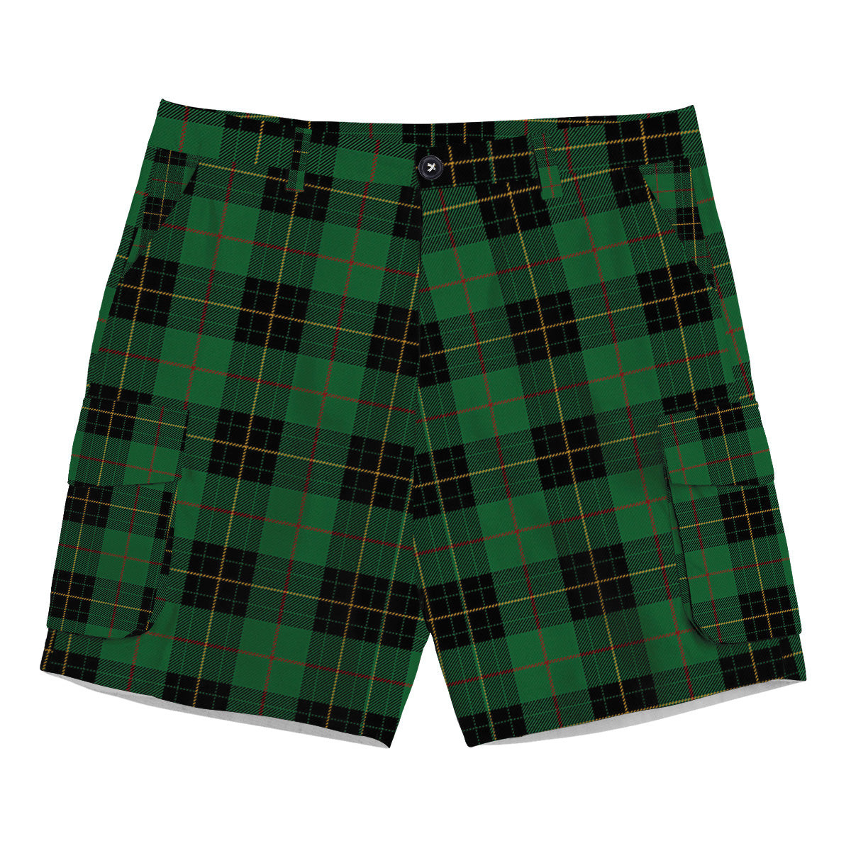 ScotsTee Shop Scottish McArthur-Fox Hunting Ancient Tartan Plaid Cargo Shorts for Men