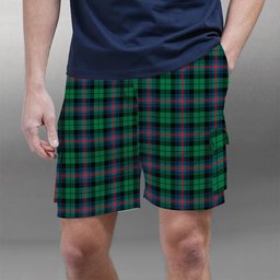 ScotsTee Shop Scottish Urquhart Broad Red Ancient Tartan Plaid Cargo Shorts for Men