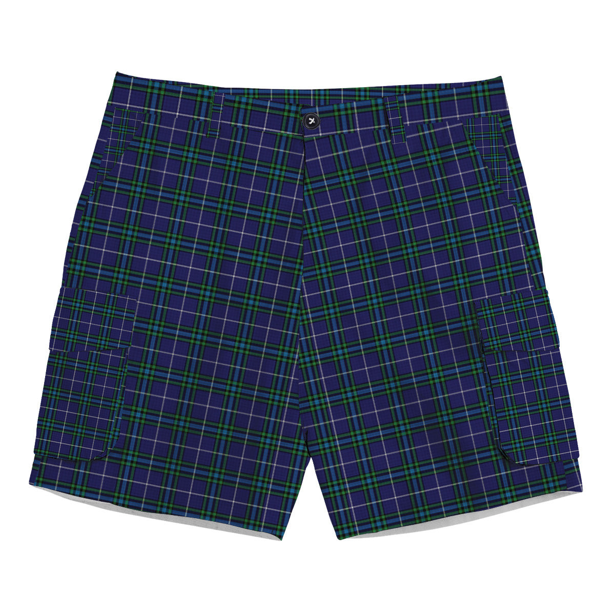 ScotsTee Shop Scottish Isle of Harris Tartan Plaid Cargo Shorts for Men