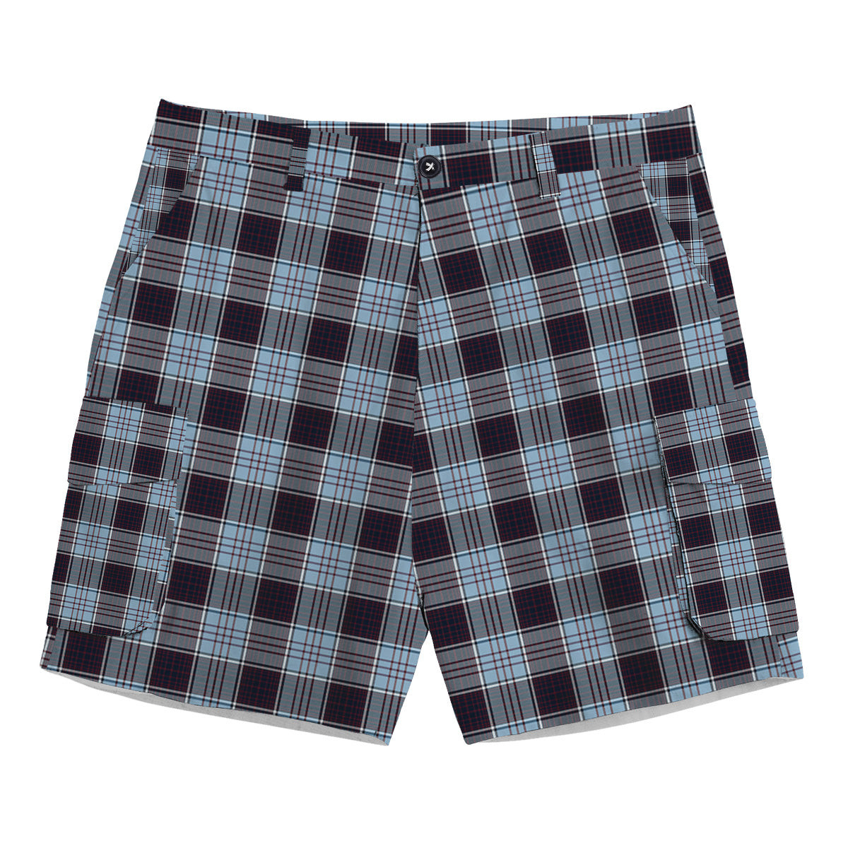 ScotsTee Shop Scottish Royal Canadian Air Force Tartan Plaid Cargo Shorts for Men