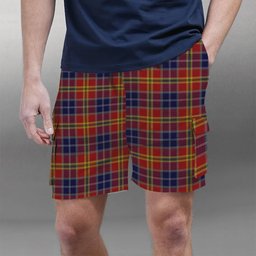 ScotsTee Shop Scottish Lermontov Tartan Plaid Cargo Shorts for Men