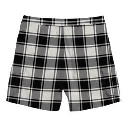 ScotsTee Shop Scottish McFie Black & White Ancient Tartan Plaid Cargo Shorts for Men