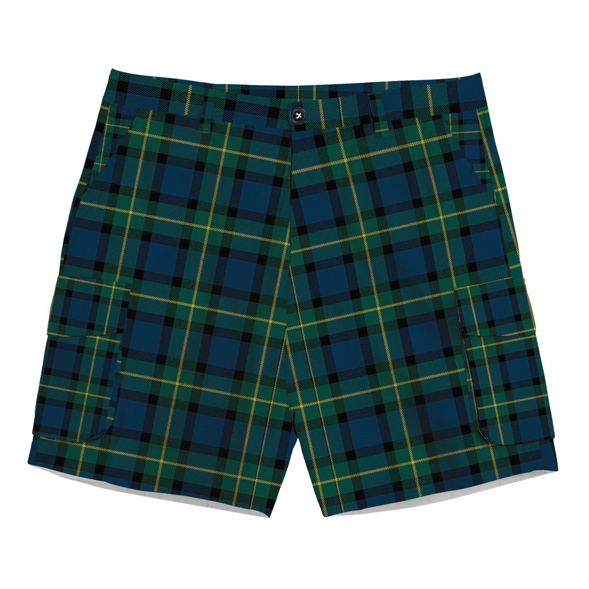 ScotsTee Shop Scottish Sinclair of Ulster Modern Tartan Plaid Cargo Shorts for Men