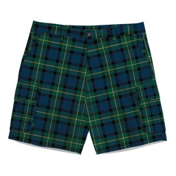ScotsTee Shop Scottish Sinclair of Ulster Modern Tartan Plaid Cargo Shorts for Men
