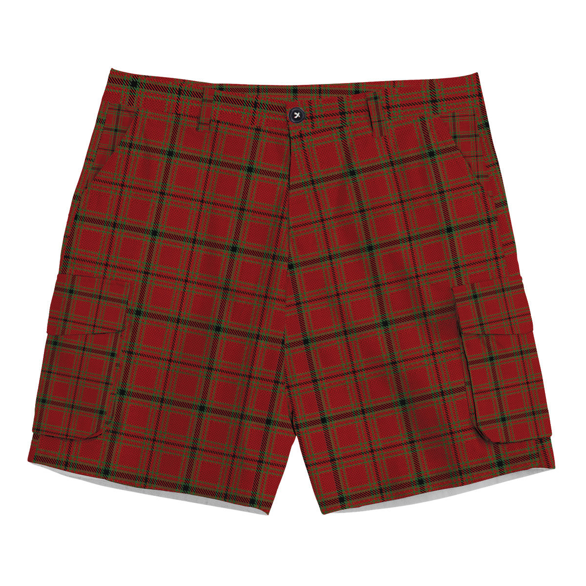 ScotsTee Shop Scottish MacDonald of Belfinlay Tartan Plaid Cargo Shorts for Men