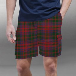 ScotsTee Shop Scottish Stewart of Urrard Tartan Plaid Cargo Shorts for Men