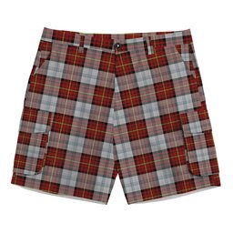 ScotsTee Shop Scottish Gillies Red Dress Tartan Plaid Cargo Shorts for Men