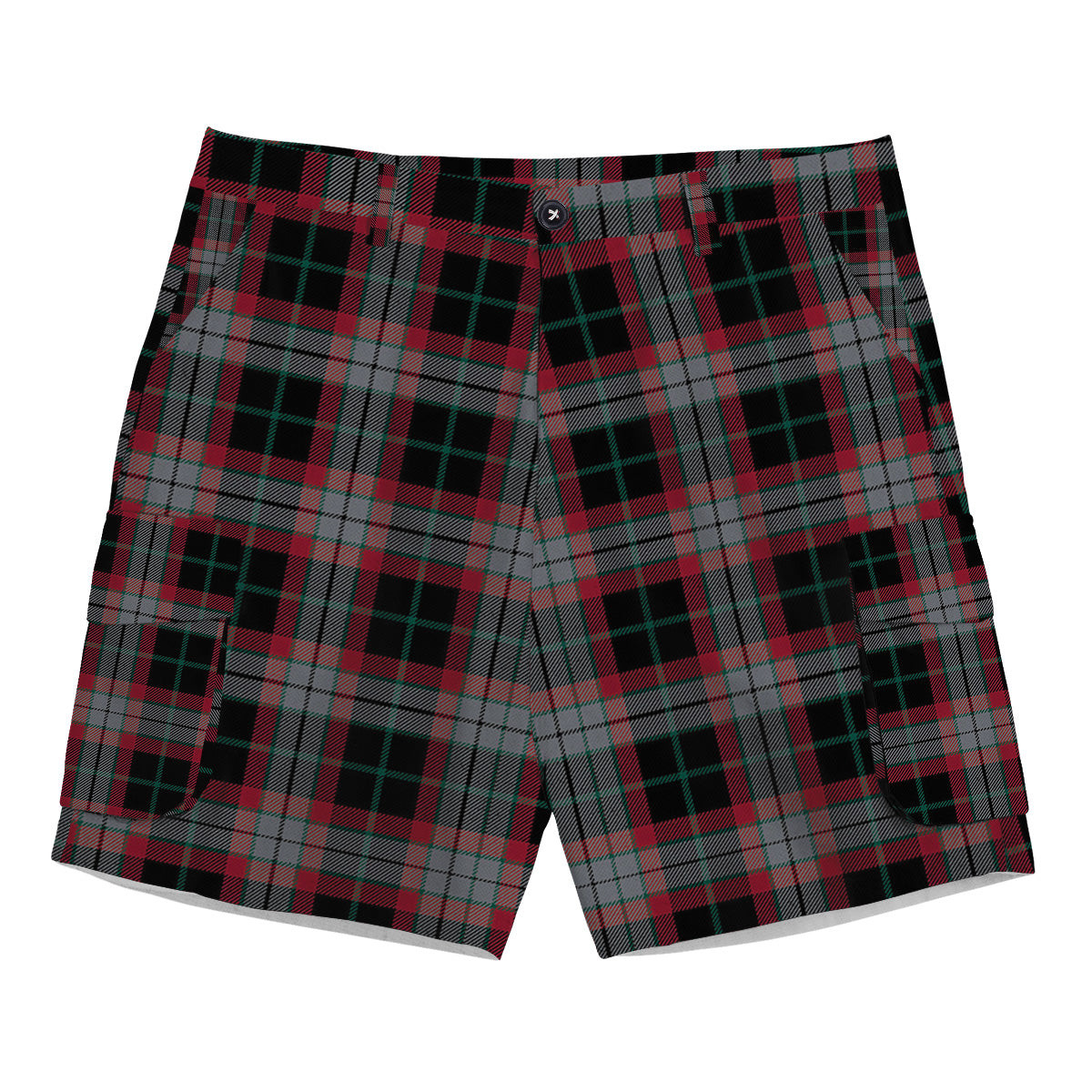 ScotsTee Shop Scottish Lindsay Hunting Modern Tartan Plaid Cargo Shorts for Men