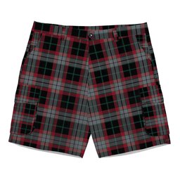 ScotsTee Shop Scottish Lindsay Hunting Modern Tartan Plaid Cargo Shorts for Men