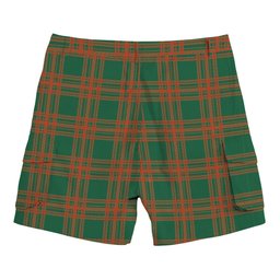 ScotsTee Shop Scottish Menzies Green Ancient Tartan Plaid Cargo Shorts for Men