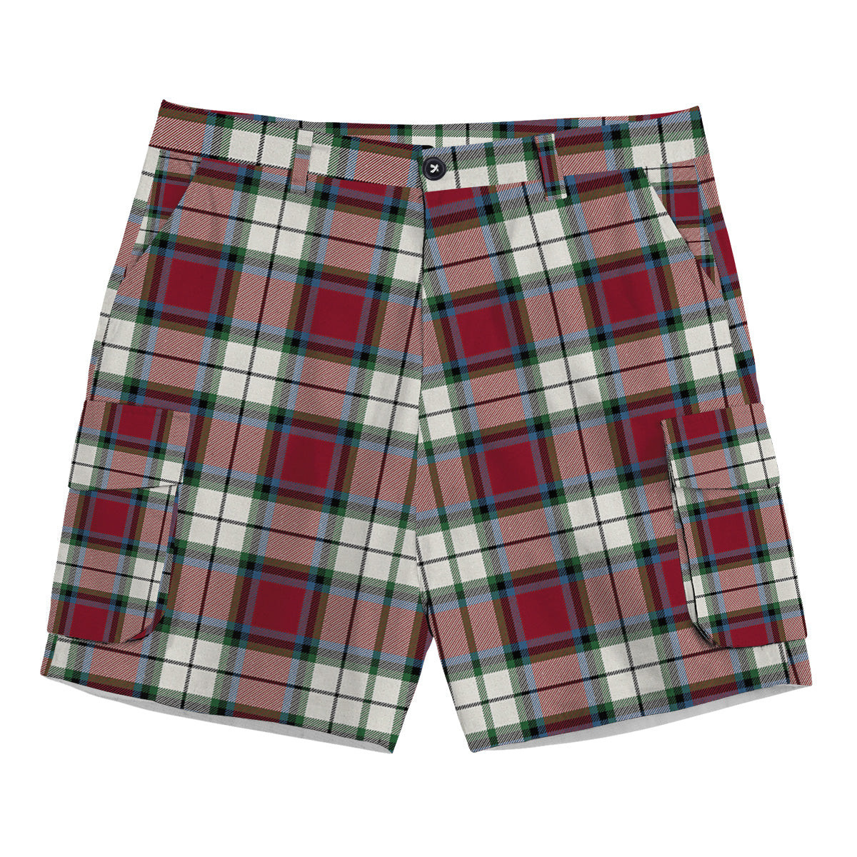 ScotsTee Shop Scottish Rose Dress Modern Tartan Plaid Cargo Shorts for Men