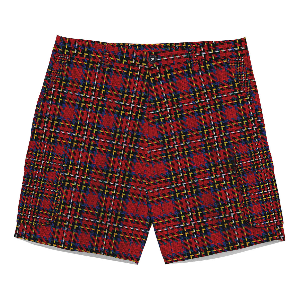 ScotsTee Shop Scottish Stewart Royal 1988 M&S Tartan Plaid Cargo Shorts for Men