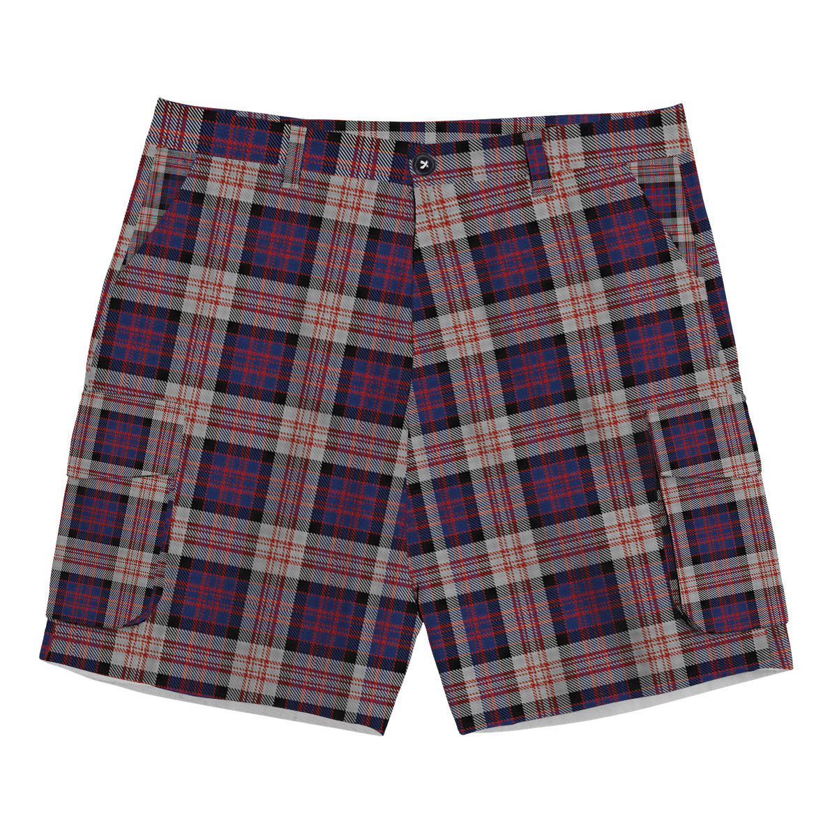 ScotsTee Shop Scottish MacDonald Pattern of Plaids Tartan Plaid Cargo Shorts for Men