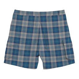 ScotsTee Shop Scottish Menzies Dress Blue and White Tartan Plaid Cargo Shorts for Men