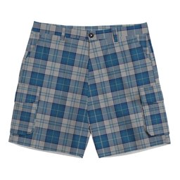 ScotsTee Shop Scottish Menzies Dress Blue and White Tartan Plaid Cargo Shorts for Men