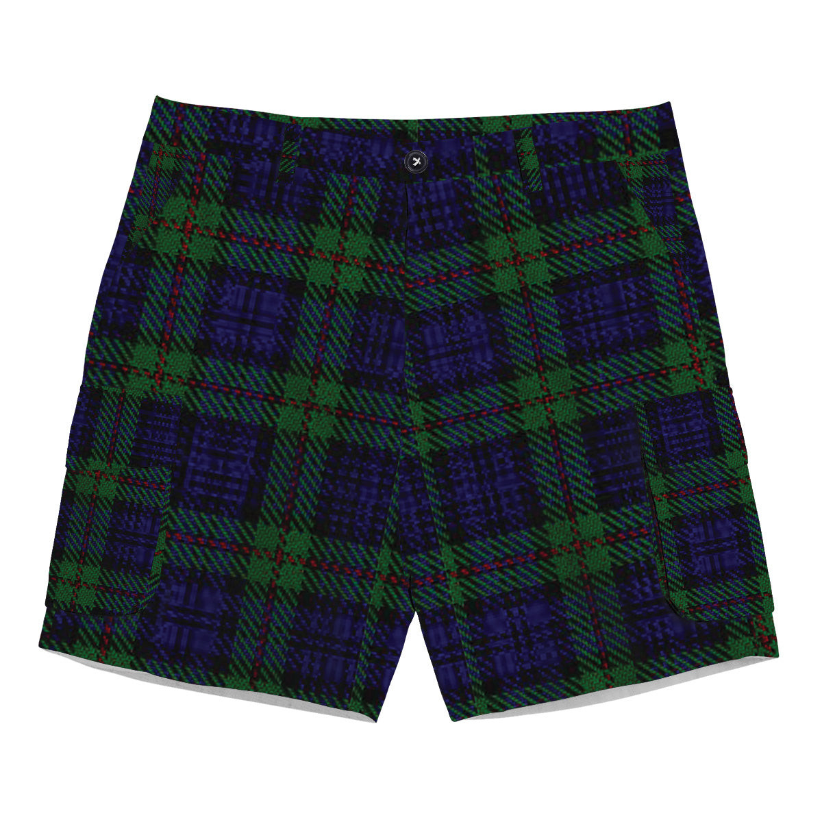 ScotsTee Shop Scottish MacKinlay 2_4 black stripes Tartan Plaid Cargo Shorts for Men