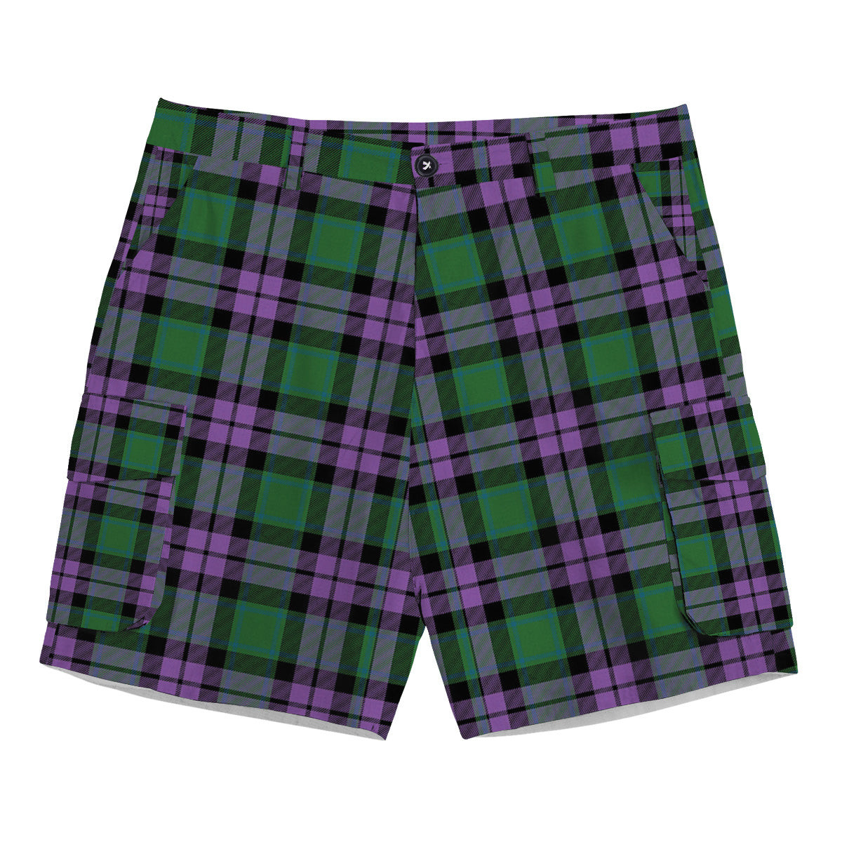 ScotsTee Shop Scottish MacArthur of Milton Ancient Tartan Plaid Cargo Shorts for Men