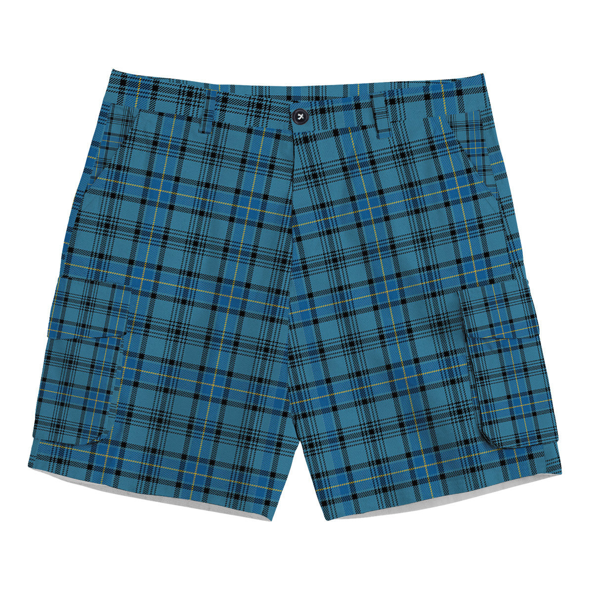 ScotsTee Shop Scottish Hannay Blue Ancient Tartan Plaid Cargo Shorts for Men