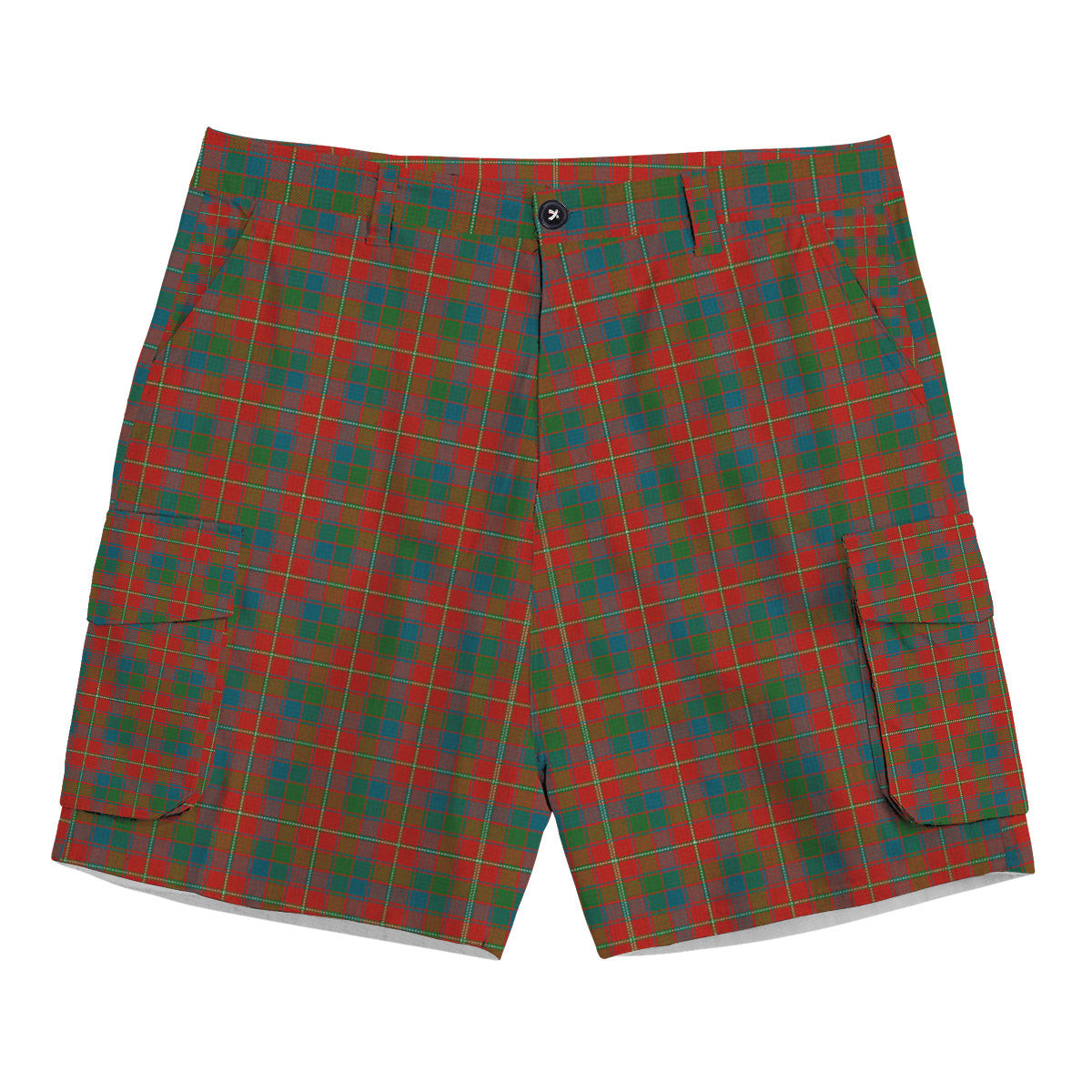 ScotsTee Shop Scottish Robertson White line New Ancient Tartan Plaid Cargo Shorts for Men