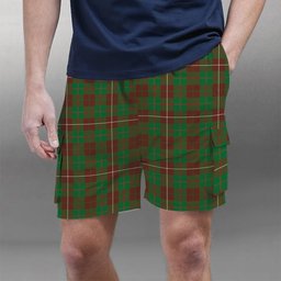 ScotsTee Shop Scottish McKinnon Hunting Modern Tartan Plaid Cargo Shorts for Men