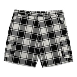 ScotsTee Shop Scottish MacFie Black & White Ancient Tartan Plaid Cargo Shorts for Men