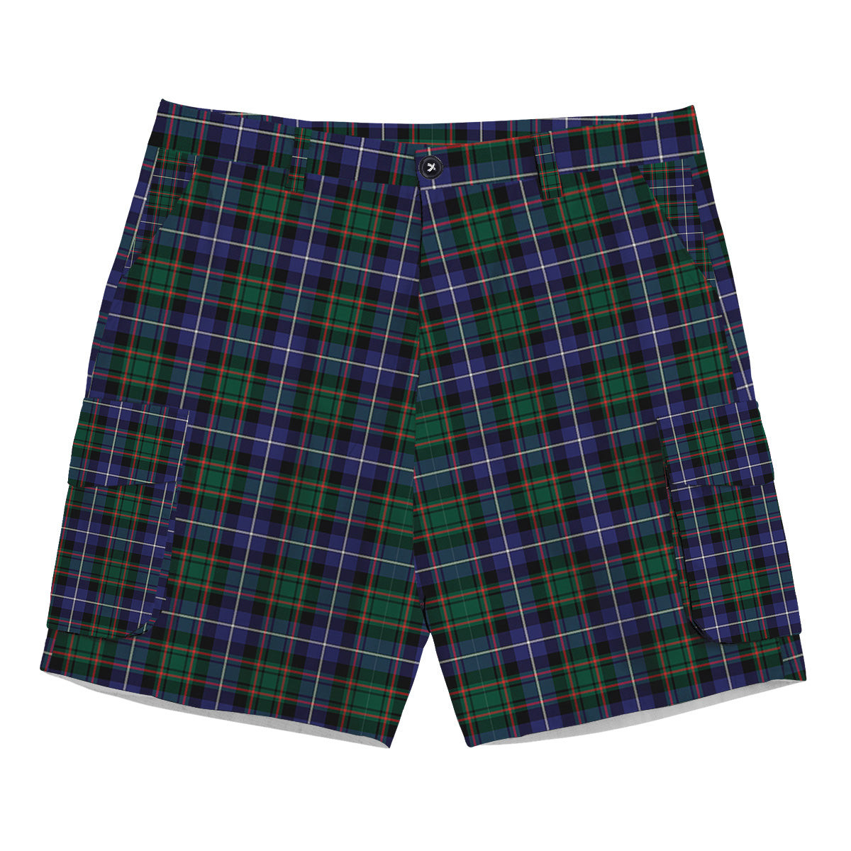 ScotsTee Shop Scottish McRae Hunting Modern Tartan Plaid Cargo Shorts for Men