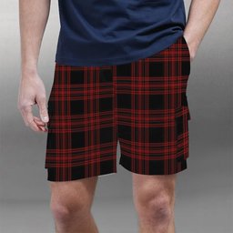 ScotsTee Shop Scottish Menzies Hunting Tartan Plaid Cargo Shorts for Men
