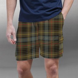 ScotsTee Shop Scottish Stewart Hunting Weathered Tartan Plaid Cargo Shorts for Men