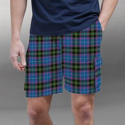 ScotsTee Shop Scottish Lang of Sherbrooke Ancient Clan Tartan Plaid Cargo Shorts for Men