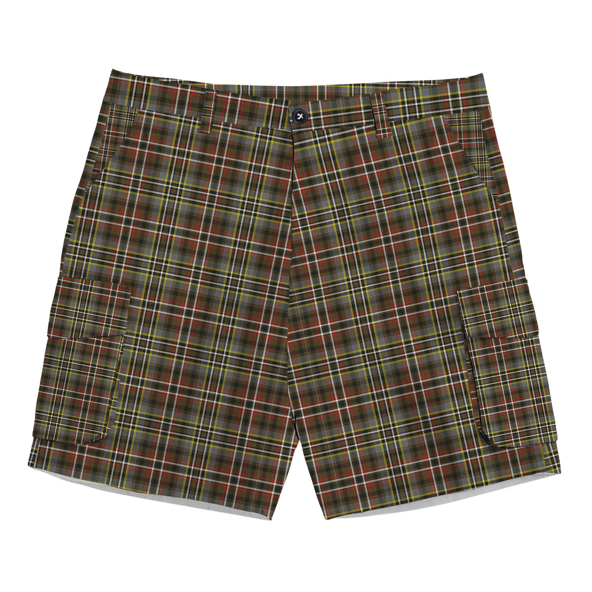ScotsTee Shop Scottish Scott Green Weathered Tartan Plaid Cargo Shorts for Men