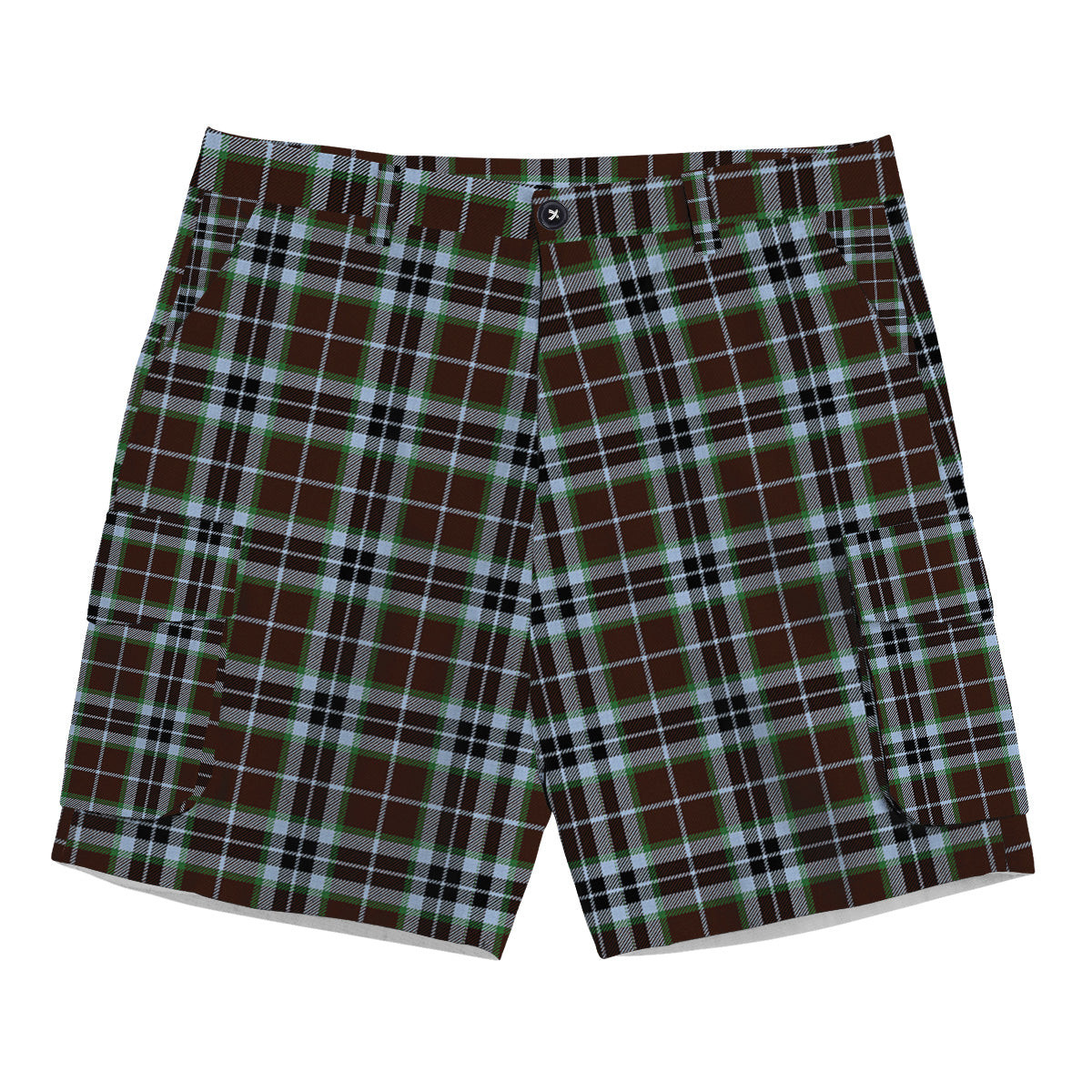 ScotsTee Shop Scottish MacThomas Hunting Modern Tartan Plaid Cargo Shorts for Men