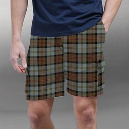 ScotsTee Shop Scottish MacLeod Of Harris Weathered Tartan Plaid Cargo Shorts for Men
