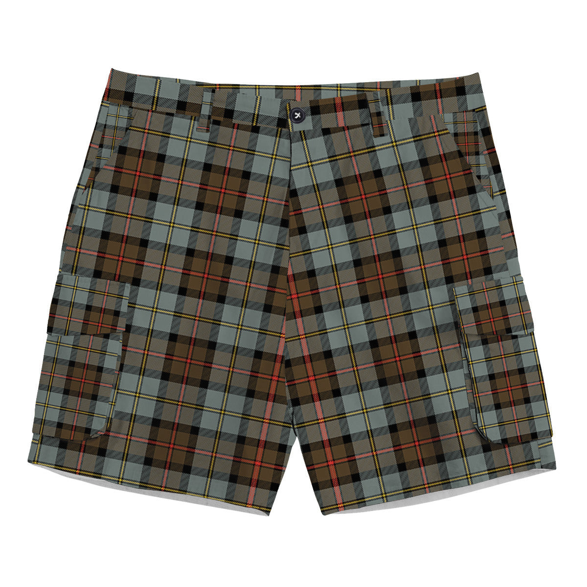 ScotsTee Shop Scottish MacLeod Of Harris Weathered Tartan Plaid Cargo Shorts for Men