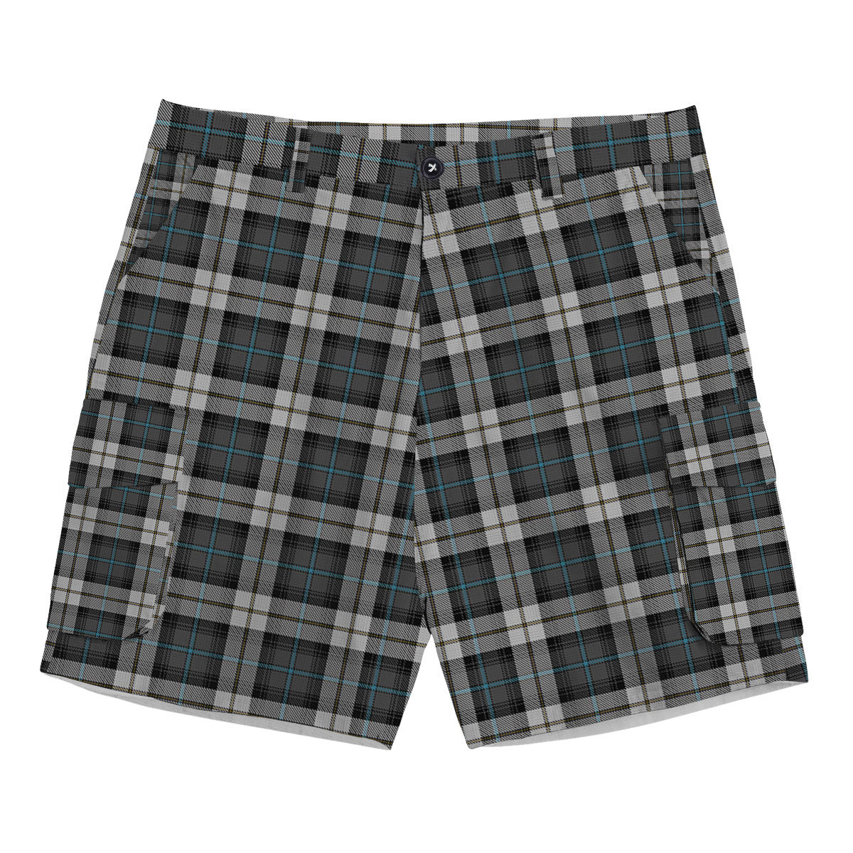 ScotsTee Shop Scottish McCandlish Arisaid Grey Tartan Plaid Cargo Shorts for Men