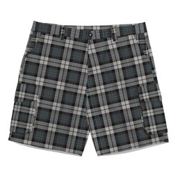 ScotsTee Shop Scottish McCandlish Arisaid Grey Tartan Plaid Cargo Shorts for Men