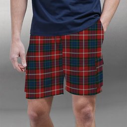 ScotsTee Shop Scottish Nicolson of Lewis Tartan Plaid Cargo Shorts for Men