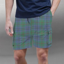 ScotsTee Shop Scottish Irvine of Glentulchan Ancient Tartan Plaid Cargo Shorts for Men
