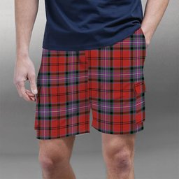 ScotsTee Shop Scottish Kelly of Sleat Red Ancient Tartan Plaid Cargo Shorts for Men
