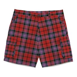 ScotsTee Shop Scottish Kelly of Sleat Red Ancient Tartan Plaid Cargo Shorts for Men