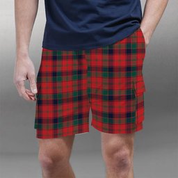 ScotsTee Shop Scottish Robertson 1819 Modern Tartan Plaid Cargo Shorts for Men