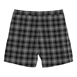 ScotsTee Shop Scottish McLean Black and White Tartan Plaid Cargo Shorts for Men