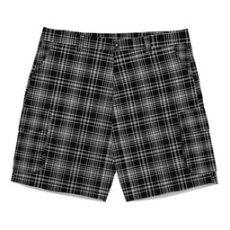ScotsTee Shop Scottish McLean Black and White Tartan Plaid Cargo Shorts for Men