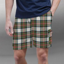 ScotsTee Shop Scottish Stewart Dress Ancient Tartan Plaid Cargo Shorts for Men